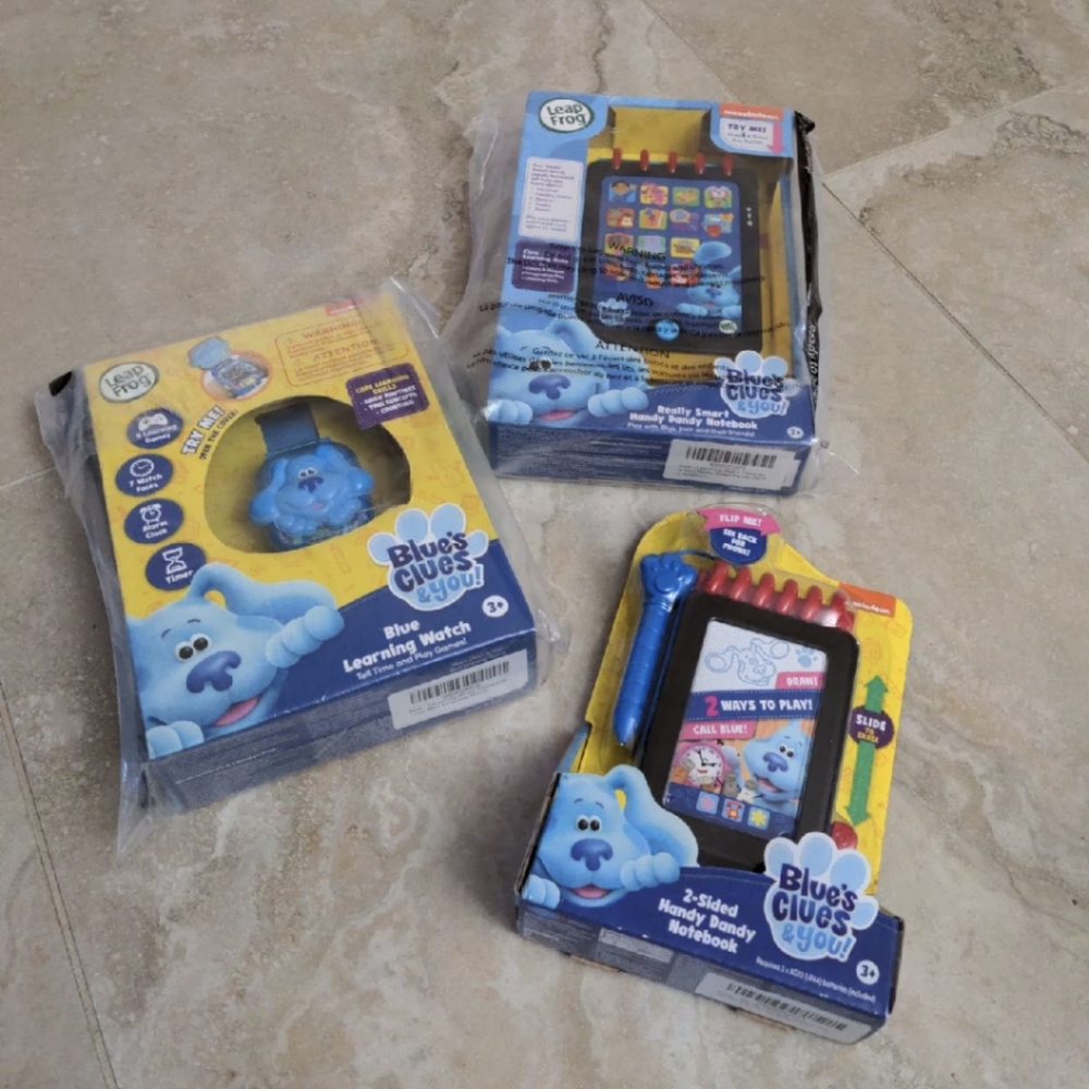 BLUE'S 2-SIDED HANDY DANDY NOTEBOOK, REALLY SMART NOTEBOOK AND LEARNING WATCH